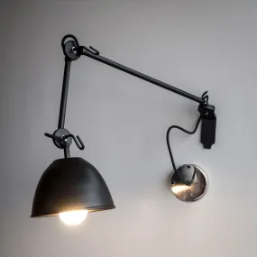 Fsw205 Galaxy Black Swing-Arm Wall Lamp