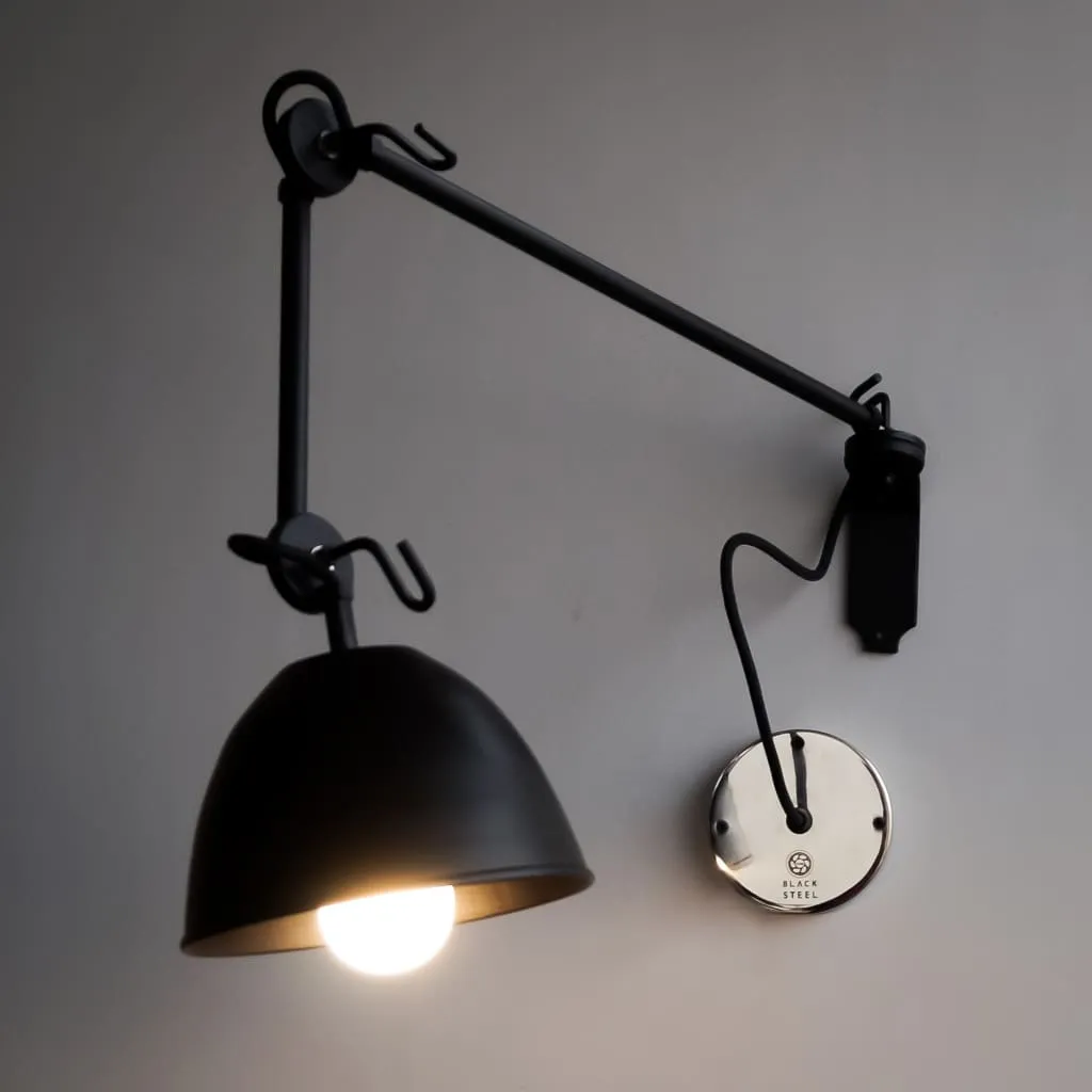 Fsw205 Galaxy Black Swing-Arm Wall Lamp