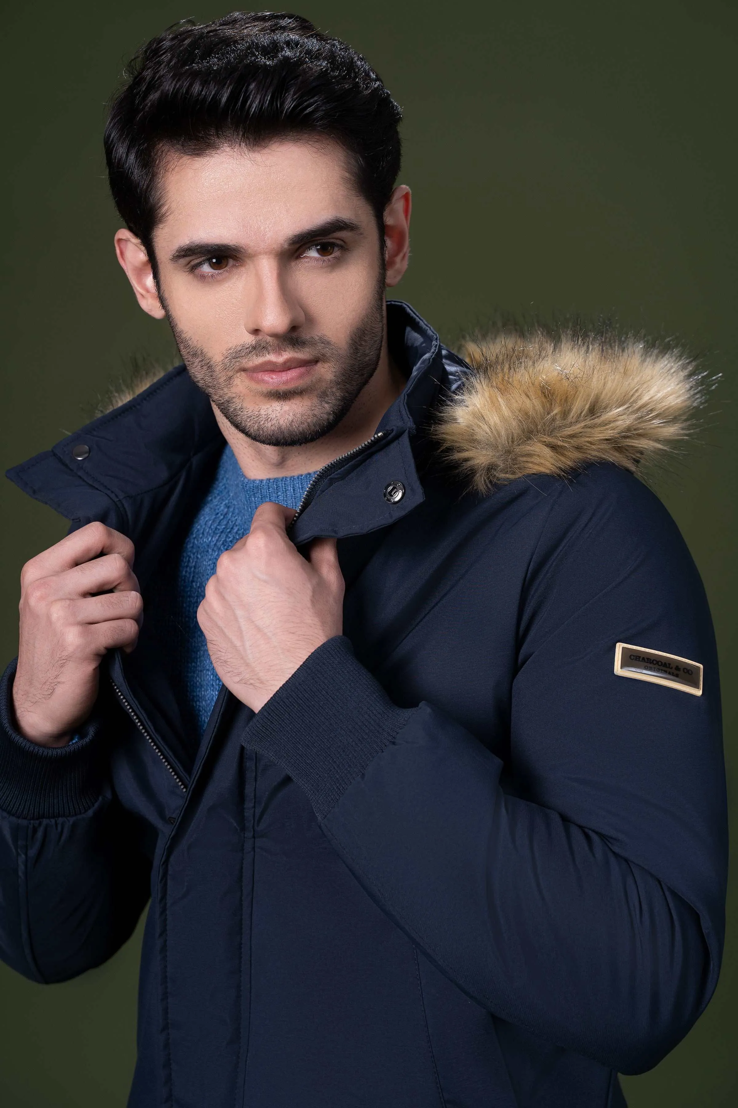 FUR JACKET NAVY