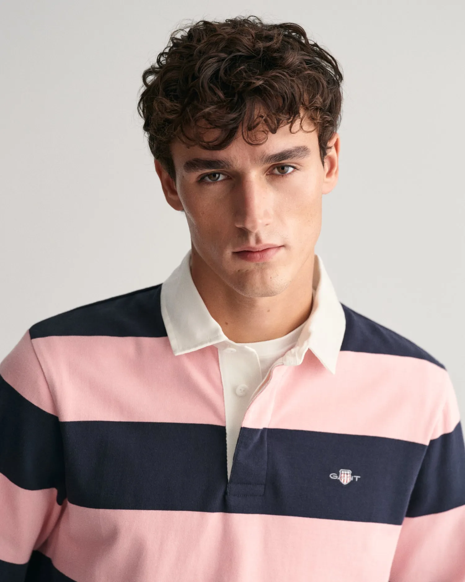 GANT - Reg Shield Barstripe Heavy Rugger, Bubblegum Pink