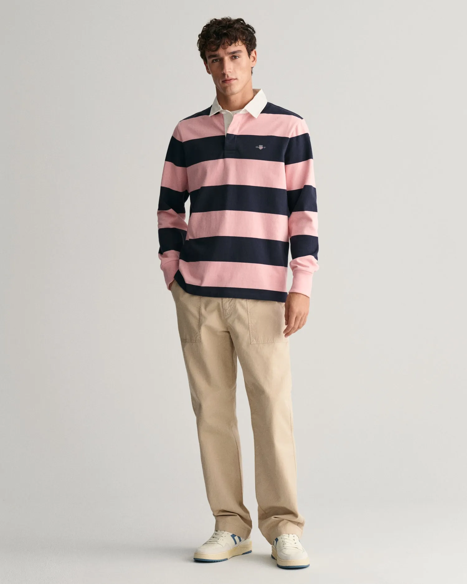 GANT - Reg Shield Barstripe Heavy Rugger, Bubblegum Pink