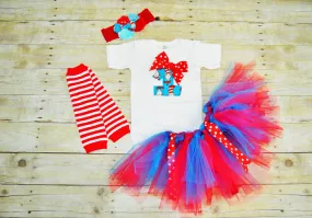 Girl Dr Seuss cake smash outfit, Cat in the Hat headband, 1st 2nd 3rd birthday,dr seuss tutu, red and white striped leg warmers, bodysuit