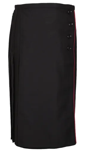 Girls Black Uniform Skirt with Button Detail - UK 24