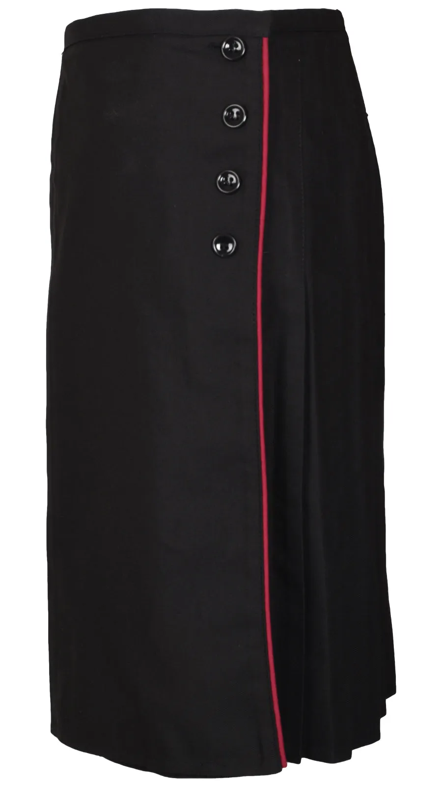 Girls Black Uniform Skirt with Button Detail - UK 24