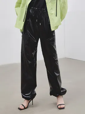 Glossy Faux Leather Pants