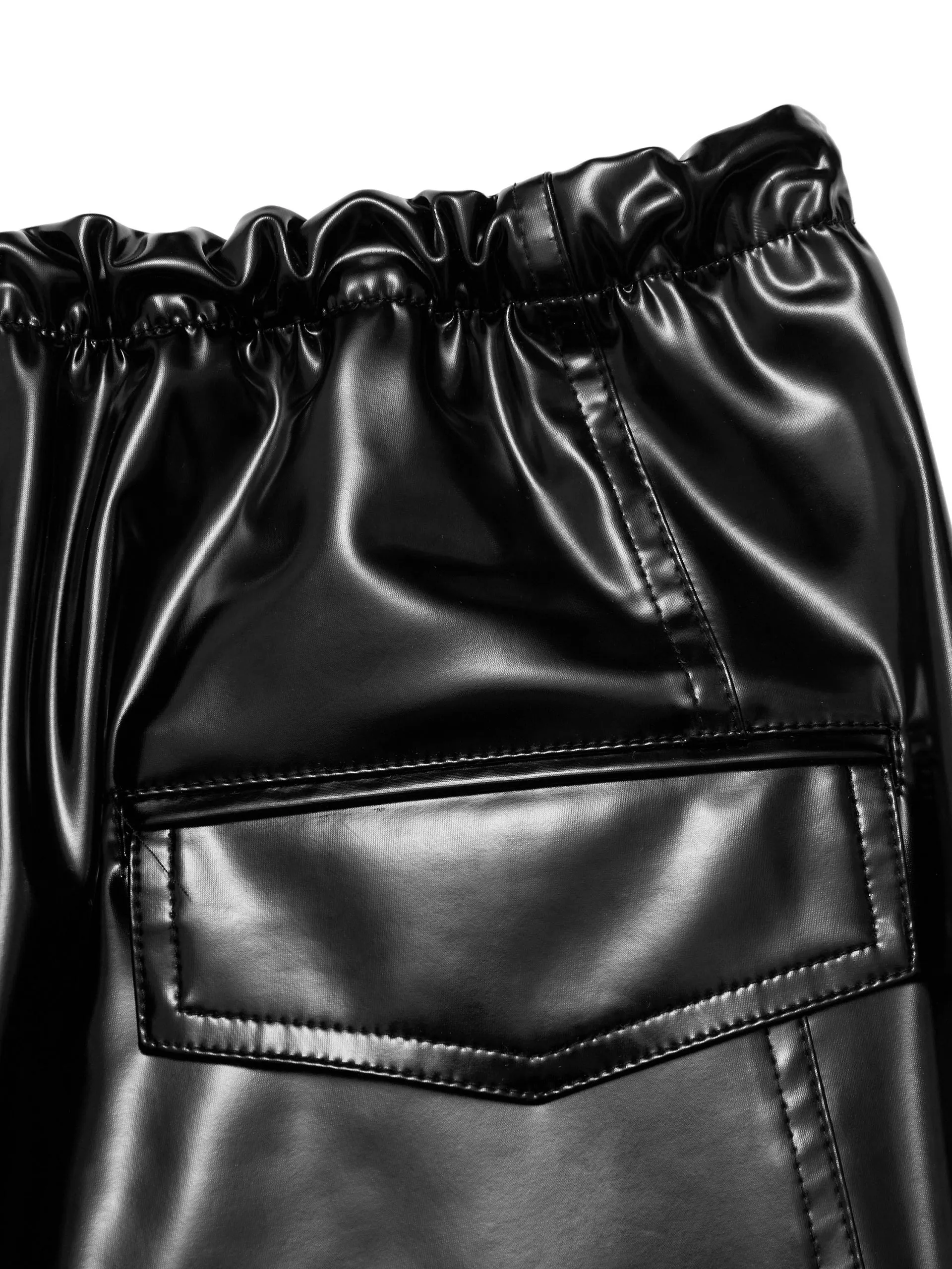 Glossy Faux Leather Pants