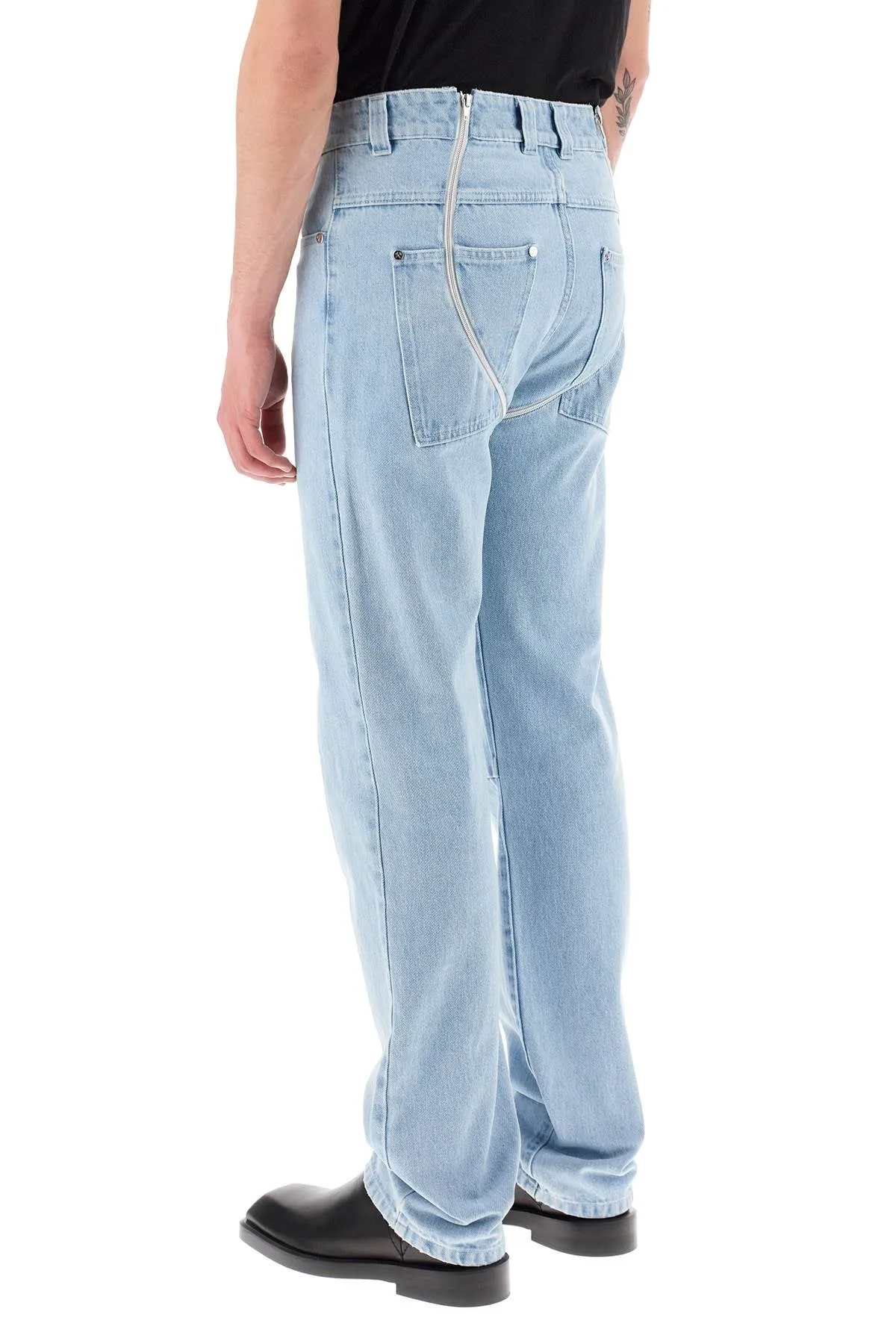 Gmbh straight leg jeans with double zipper