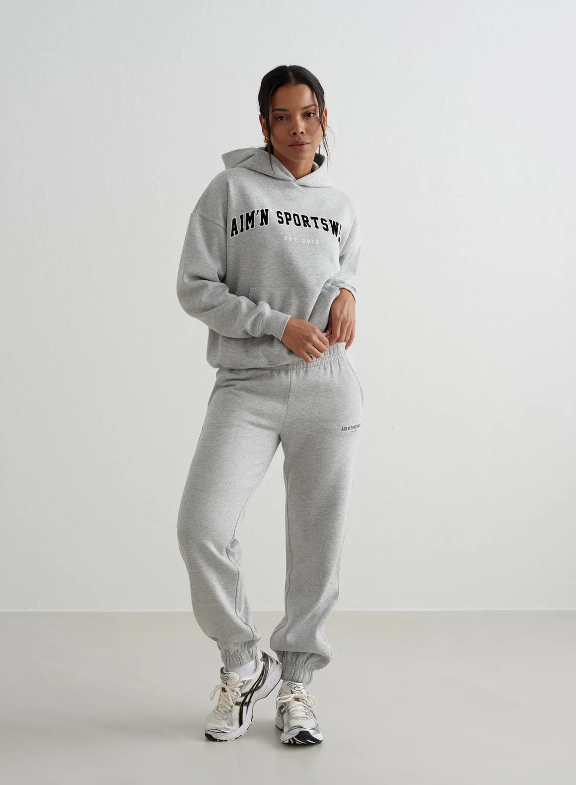 Grey Melange Varsity Classic Sweatpants