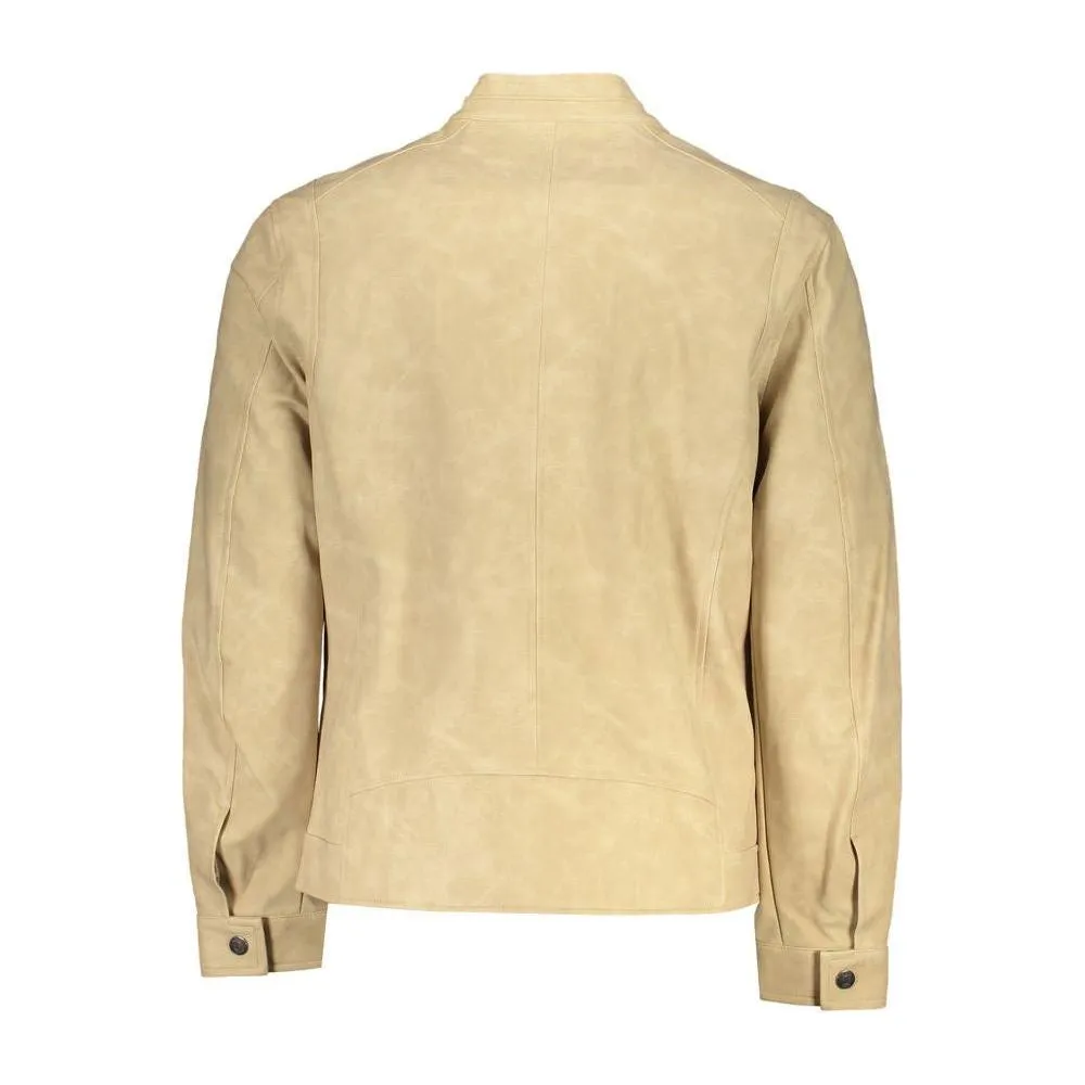 Guess Jeans Chic Beige Long Sleeve Sports Jacket