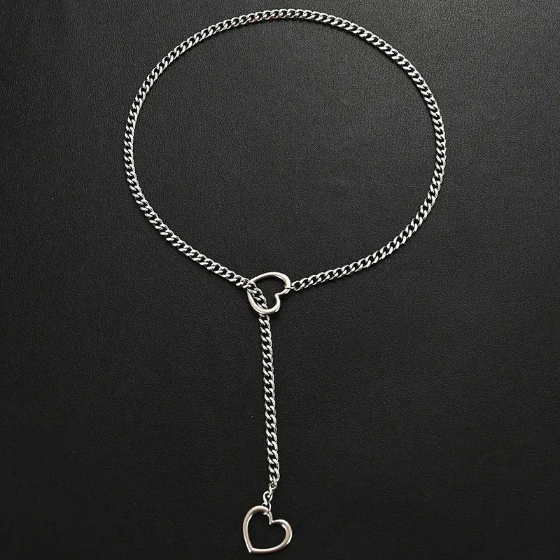 Heart O-Ring Collar & Leash Chain Set