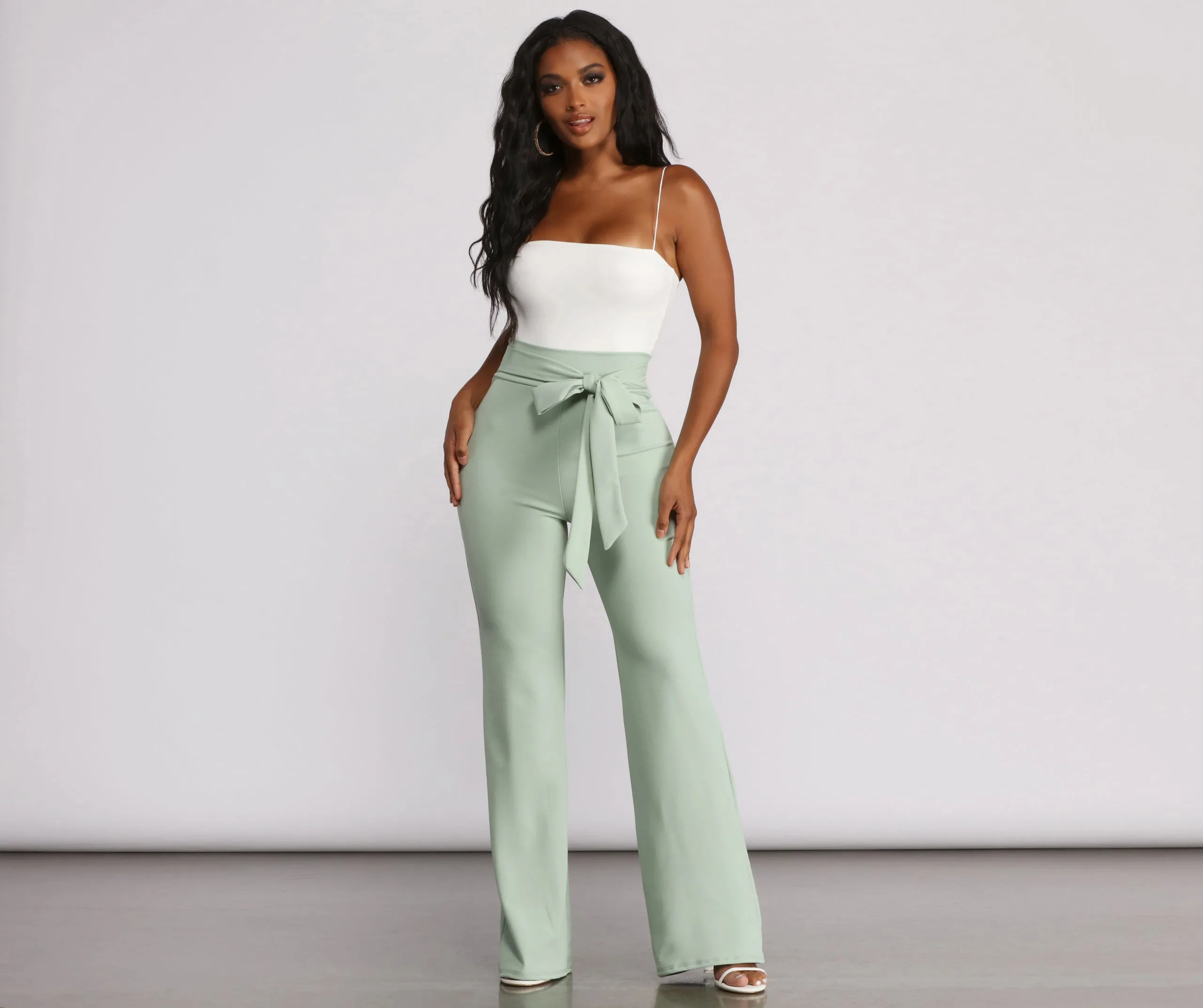 High Waist Wide Leg Dress Pants