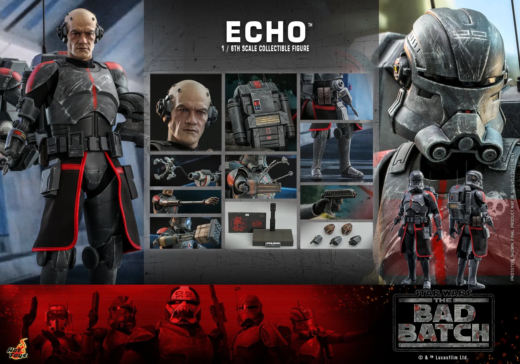 Hot Toys - TMS042 - Star Wars: The Bad Batch - 1/6th scale Echo Collectible Figure