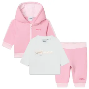 Hugo Boss Baby Girls Pink Tracksuit