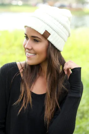 Ivory Knit Beanie