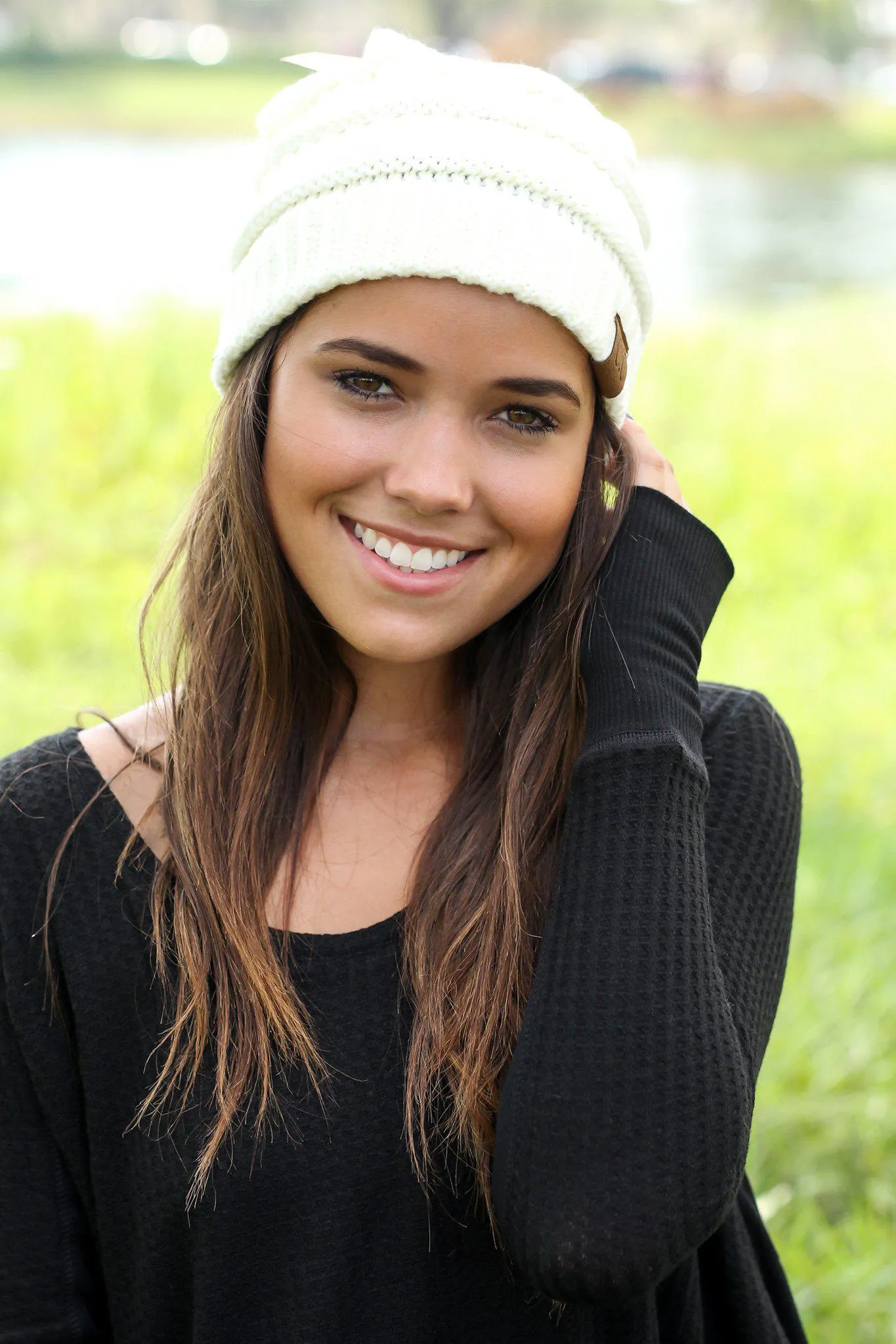 Ivory Knit Beanie