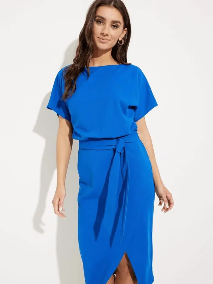 Joseph Ribkoff Blue Belted Dress 231015 3971