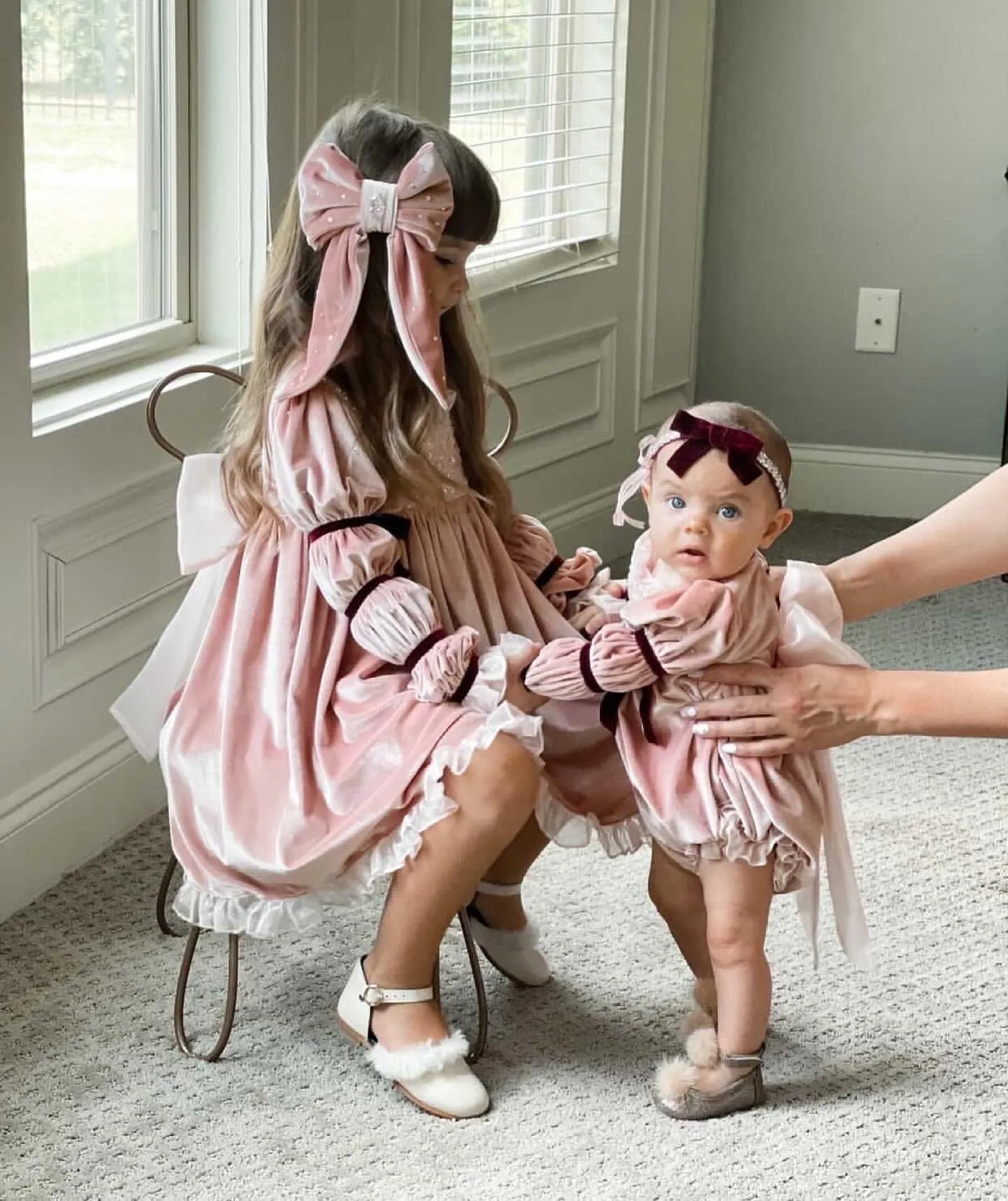 Juliette Pink Velour Dress