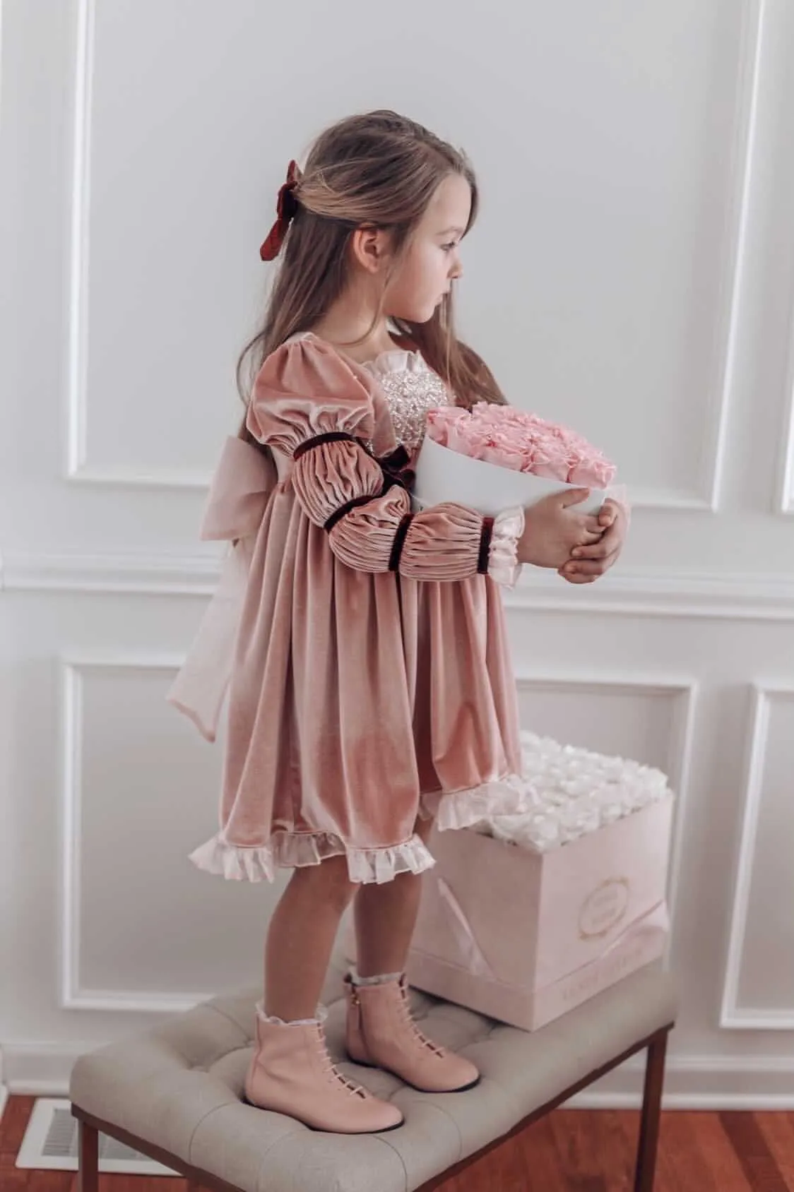 Juliette Pink Velour Dress