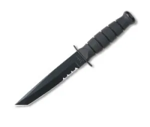 Kabar Short Black Tanto Serrated Edge