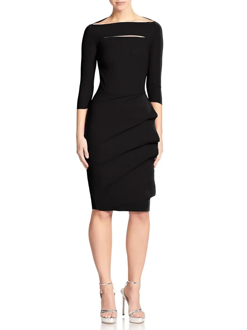 Kate Boatneck Sheath Dress - Black