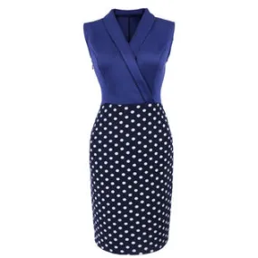 Ketty More Women Wrap Neck Sleeveless Solid Bust Pencil Dress-KMWDC2110