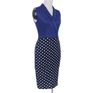 Ketty More Women Wrap Neck Sleeveless Solid Bust Pencil Dress-KMWDC2110