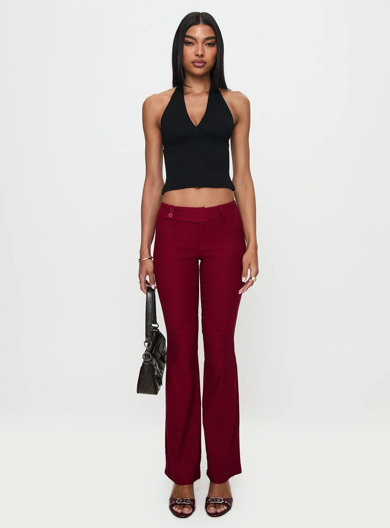 Kinkirk Flared Pants Burgundy