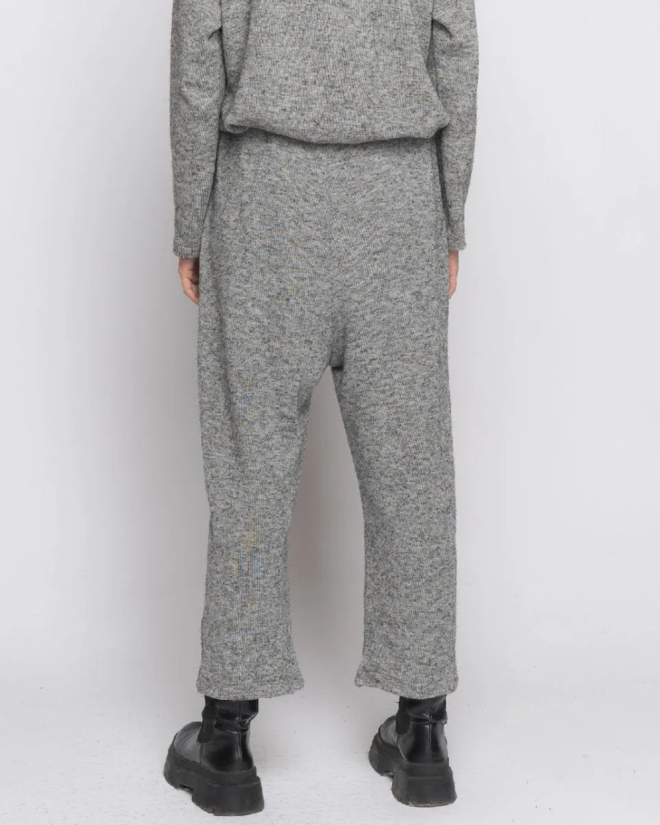 Knit Raw Patch Pocket Elastic Sweatpant