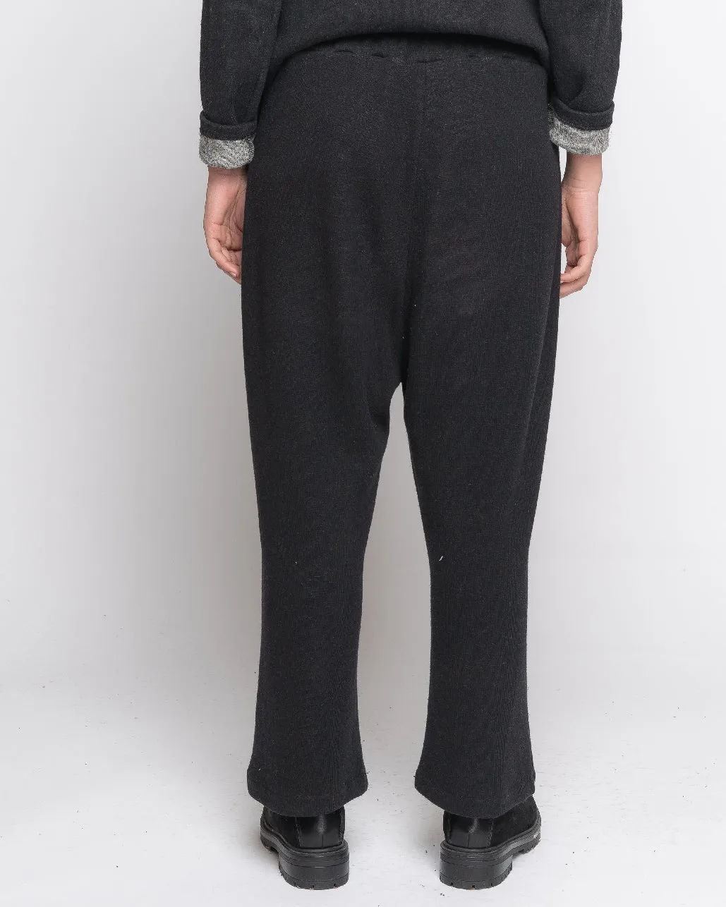 Knit Raw Patch Pocket Elastic Sweatpant