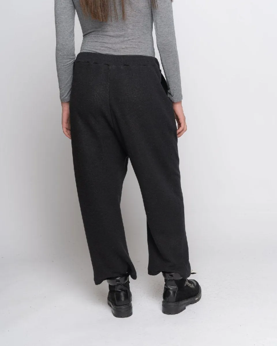 Knit Raw Patch Pocket Elastic Sweatpant