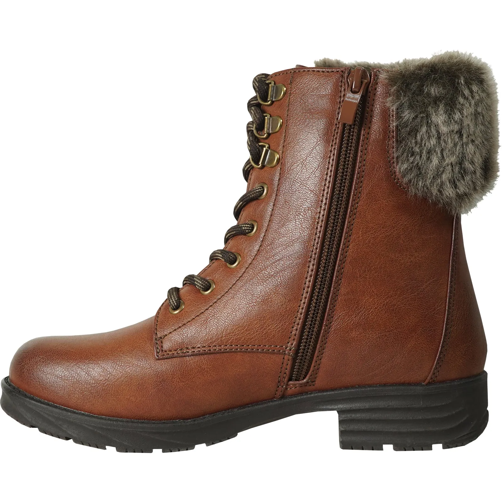 KOZI Canada Waterproof Women Boot WILLOW Ankle Winter Fur Casual Boot Brown