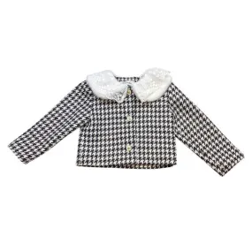 Lace Fur Houndstooth Jacket/Doe a Dear