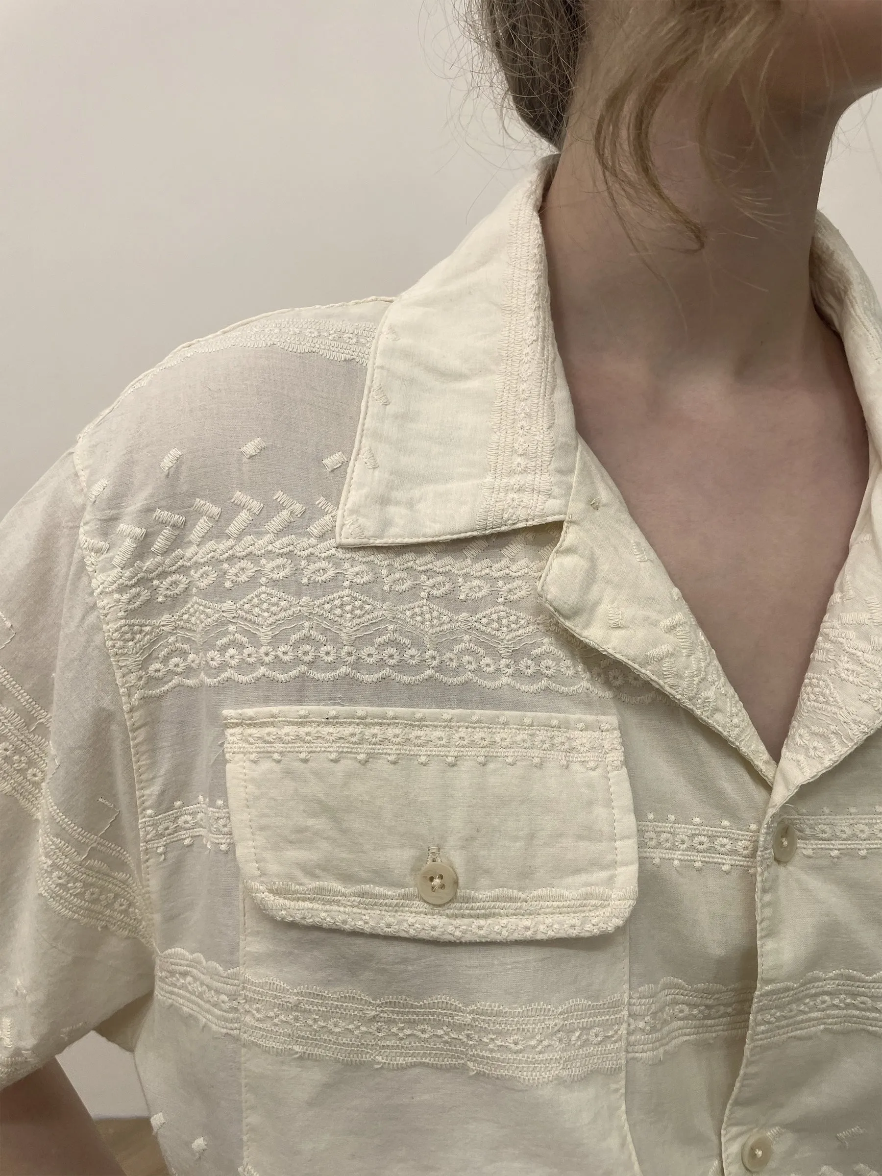 Lace SS Camp Shirt