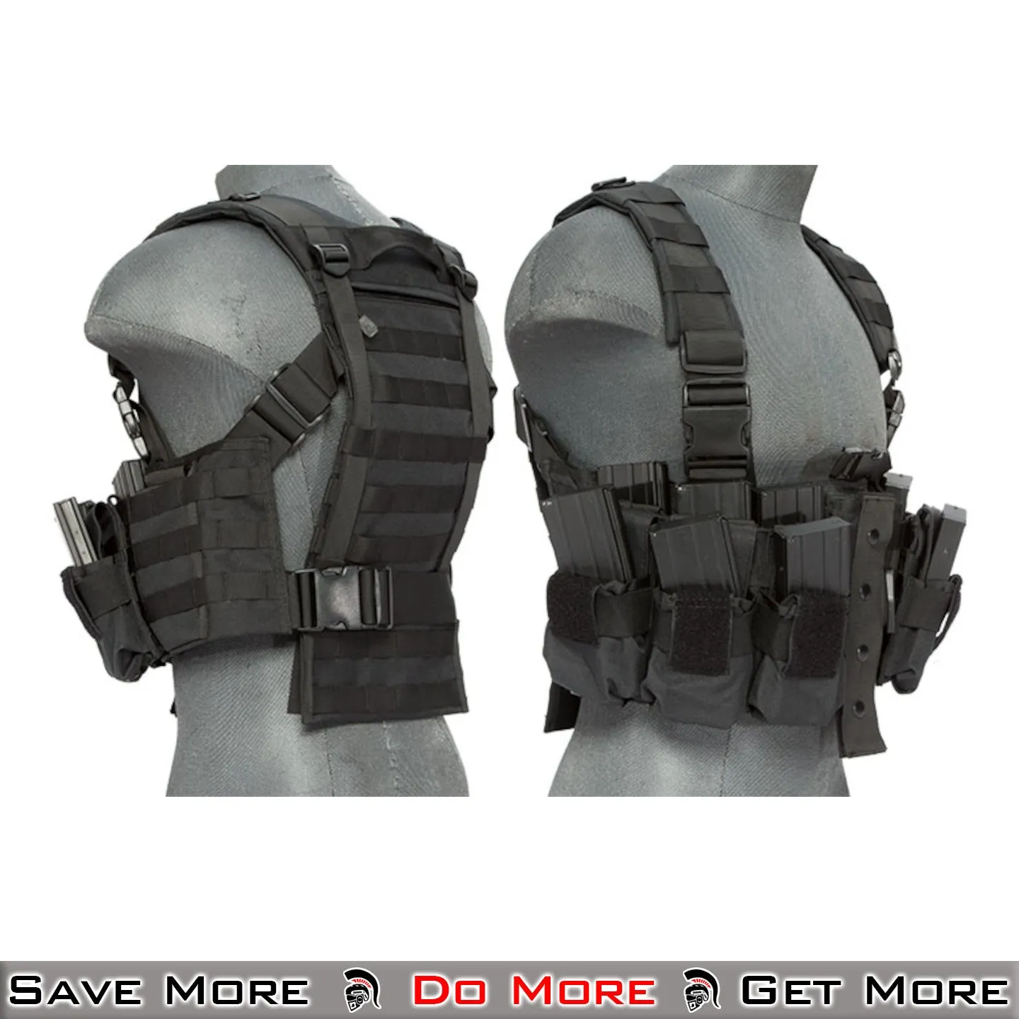 Lancer Tactical Nylon M4 Chest Harness (Bk) Airsoft Vest Tactical Plate Carrier