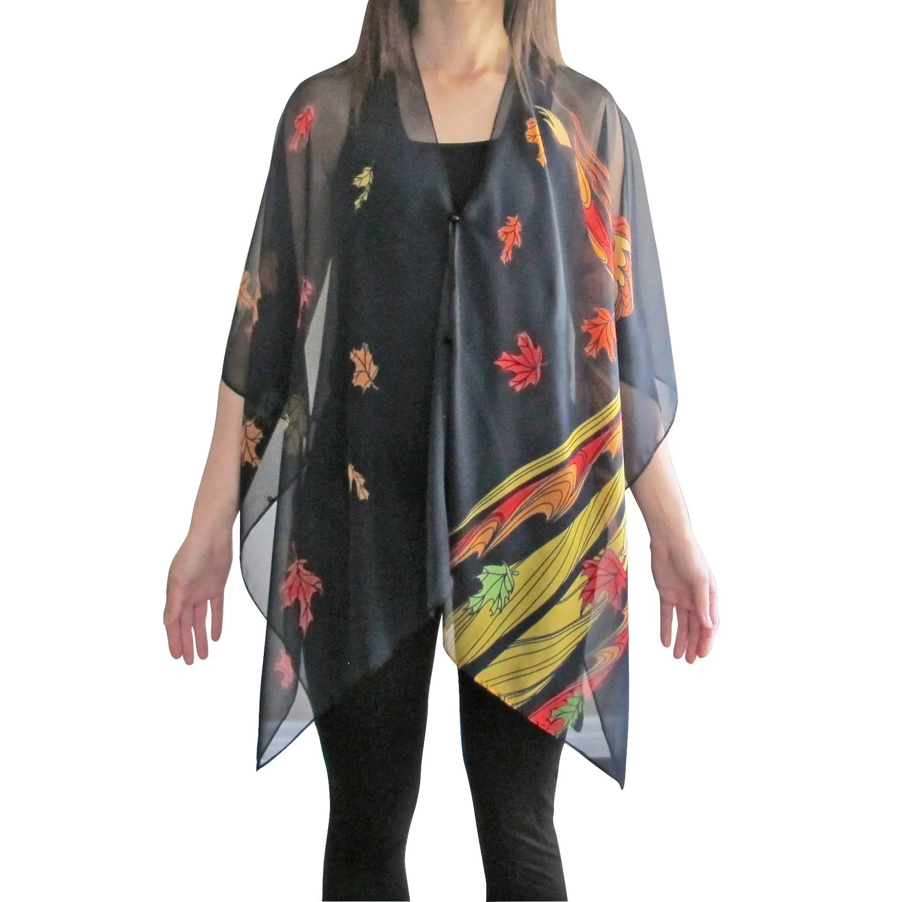 Leaf Dancer Kimono Scarf, artwork by Native artist Maxine Noel