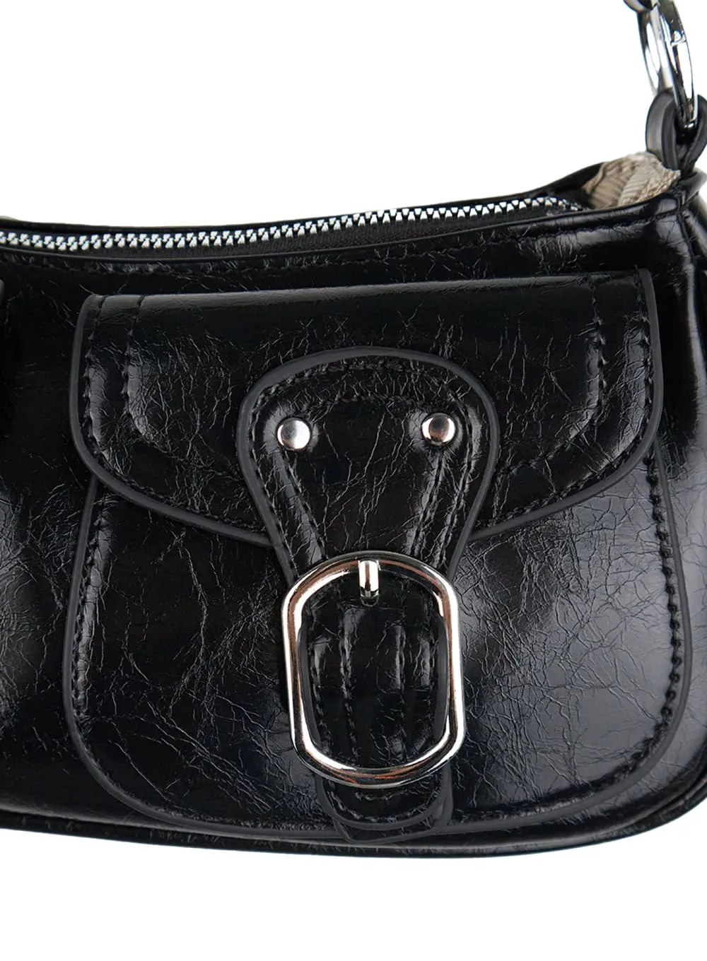 Leather Buckle Pocket Shoulder Bag CG423