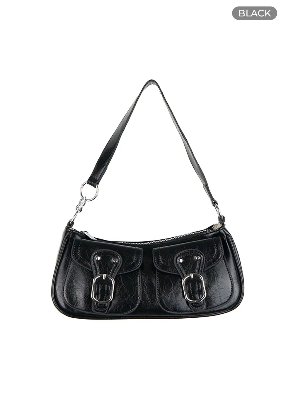 Leather Buckle Pocket Shoulder Bag CG423