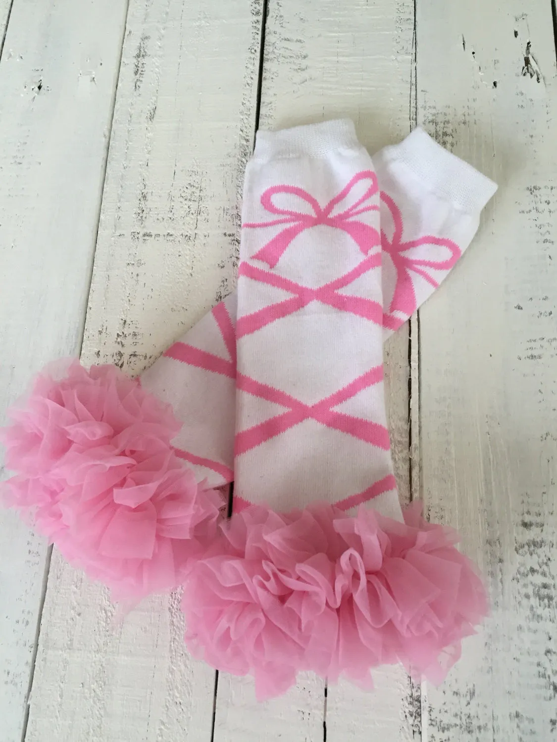 Leg Warmers - Ballerina - White, Pink and Black