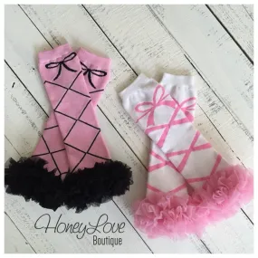 Leg Warmers - Ballerina - White, Pink and Black