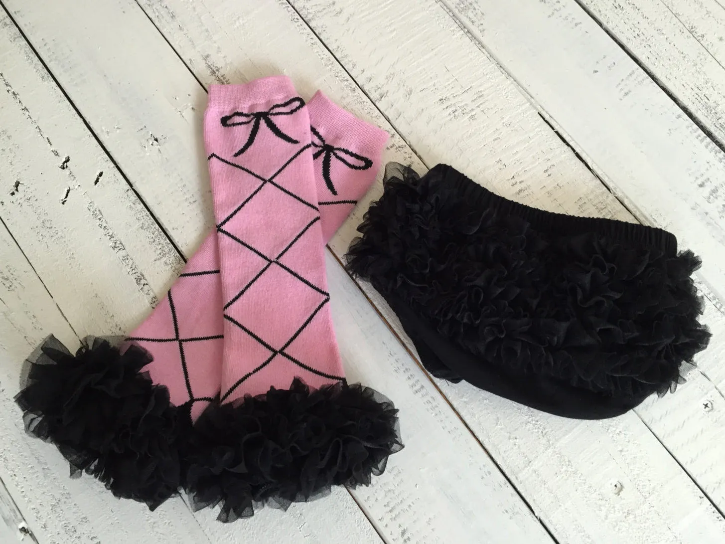 Leg Warmers - Ballerina - White, Pink and Black