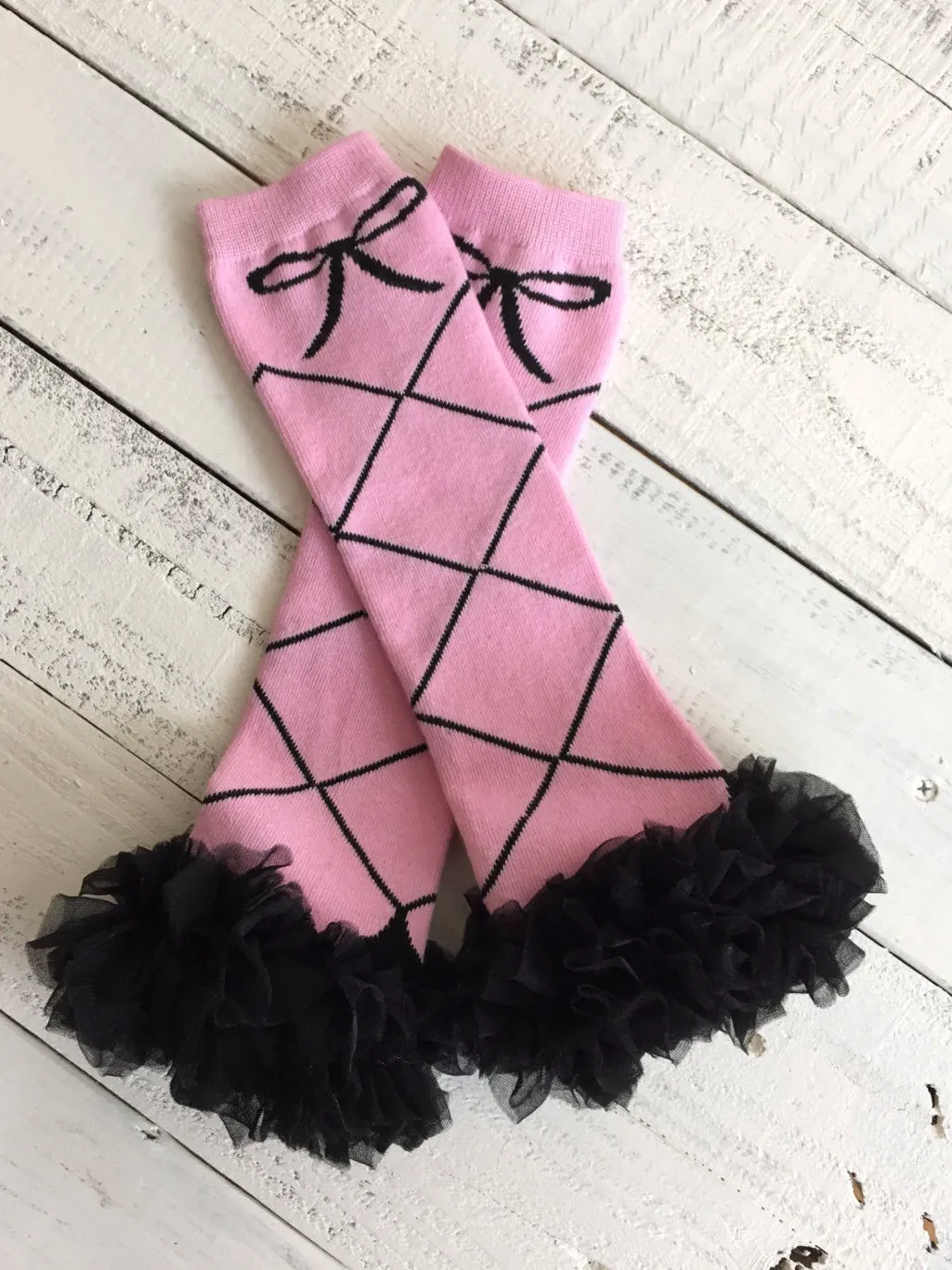 Leg Warmers - Ballerina - White, Pink and Black