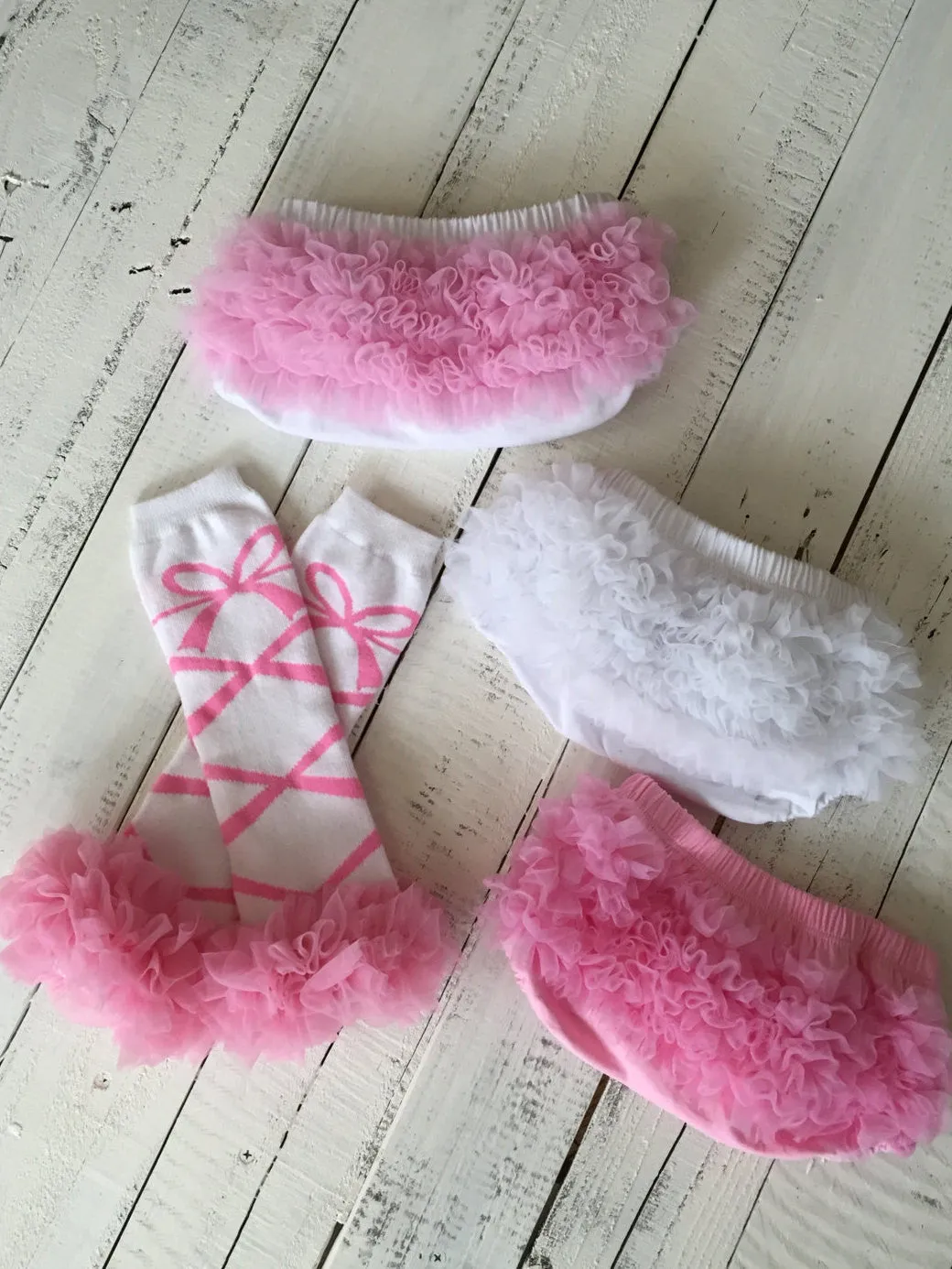 Leg Warmers - Ballerina - White, Pink and Black