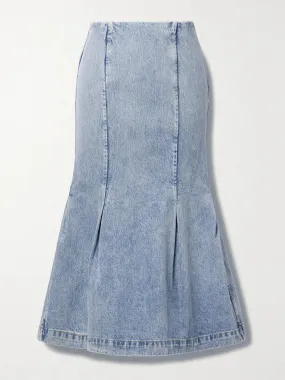 Levine denim midi skirt