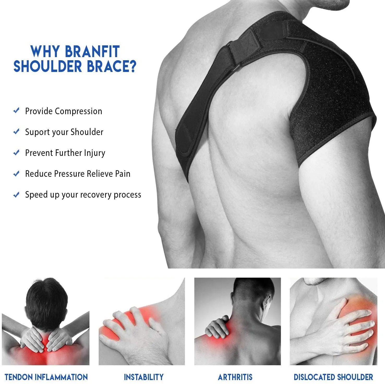 Light Adjustable Shoulder Sprains Support Brac