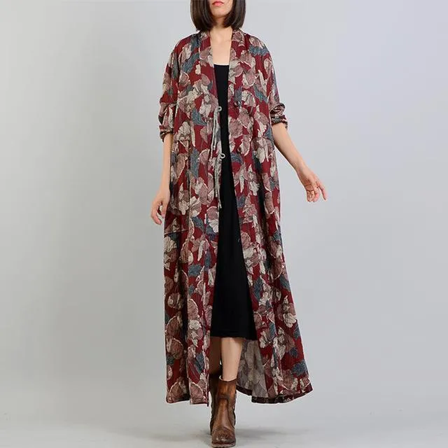 Little Burgundy Floral Vintage Spring Cardigan | Nirvana