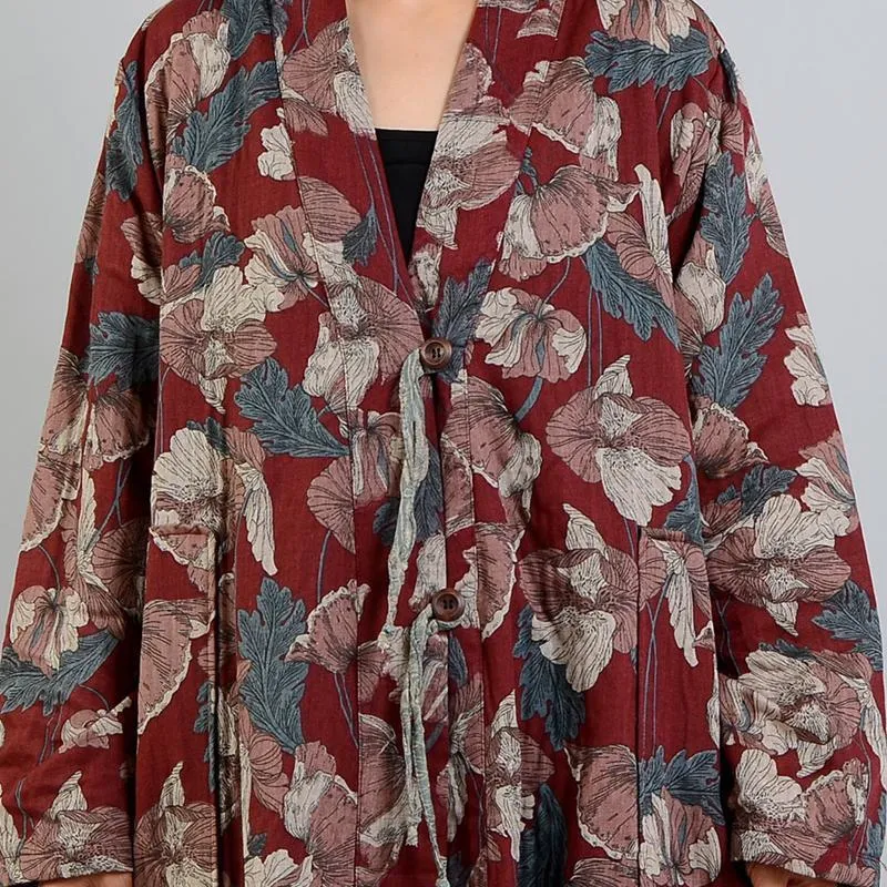 Little Burgundy Floral Vintage Spring Cardigan | Nirvana