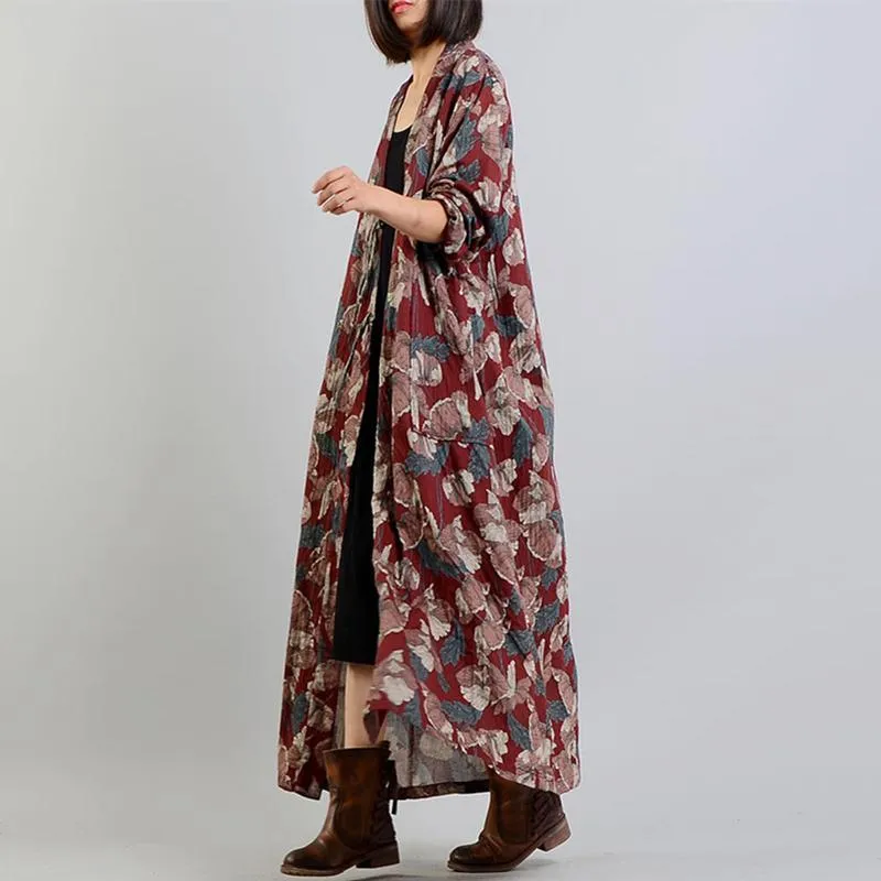 Little Burgundy Floral Vintage Spring Cardigan | Nirvana