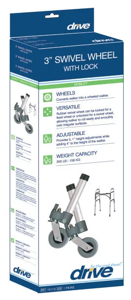 Locking Swivel Walker Wheels with Two Sets of Rear Glides