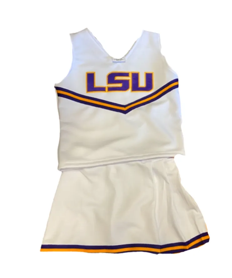 LSU White Two Piece Cheerleader