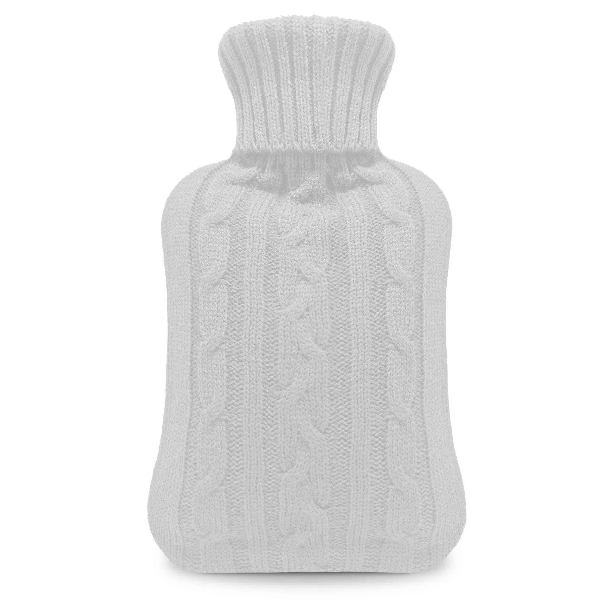 Luxury Hot Water Bottle - Extra Soft Cover, Thermal Rubber Bottle Covered with Premium Faux Fur